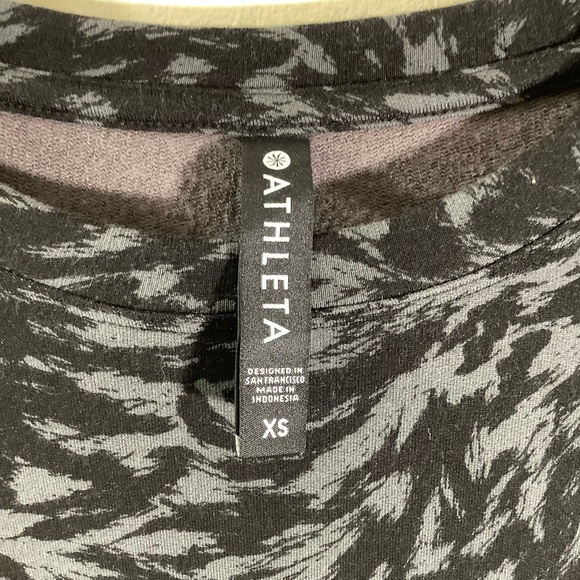Athleta Studio To Street Black Printed Sweatshirt Oversized - Picture 5 of 7